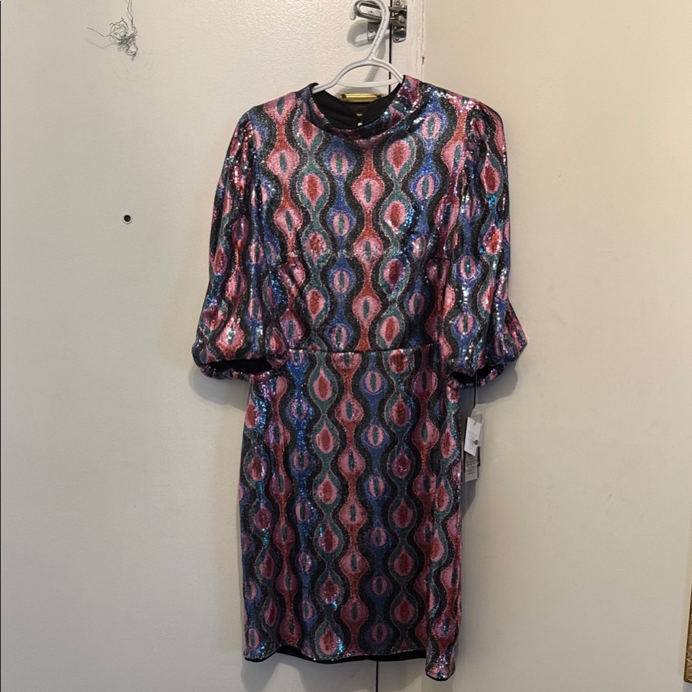 Nicole Miller Multicolor Sequin Mini Dress
